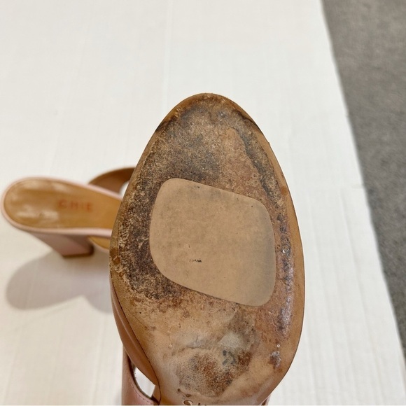CHiE by Chie Mihara Mary Jane Mules Size 38.5 Size 7.5 Pink Leather Spain Pastel - Picture 11 of 16